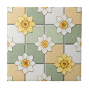 Carreaux de motif floral à motif de jonquille