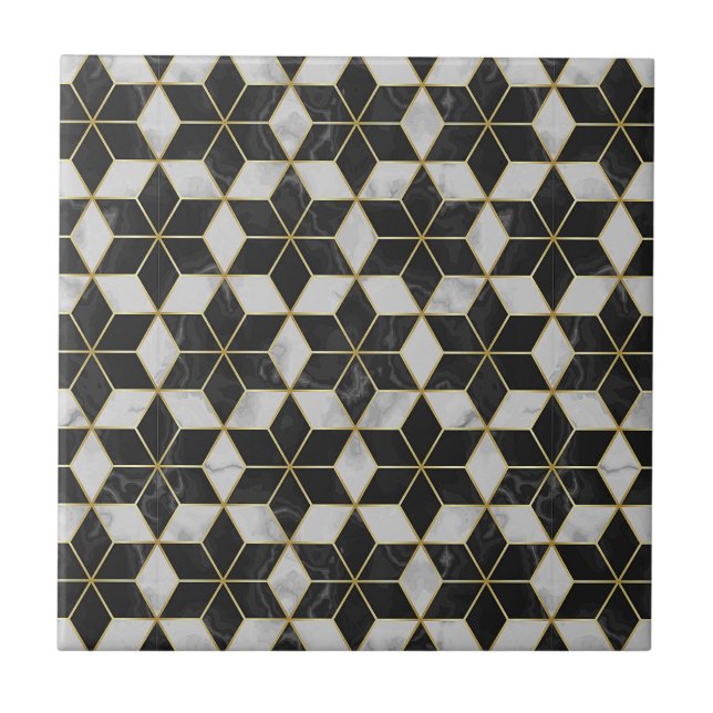 Carreaux de mur noirs et dorés pour petite salle d (Devant)
