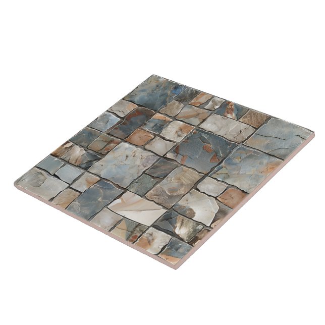 Carreaux de pierre à drapeau texturés dans les ton (Côté)