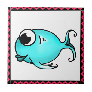 Carreaux de poisson bleu