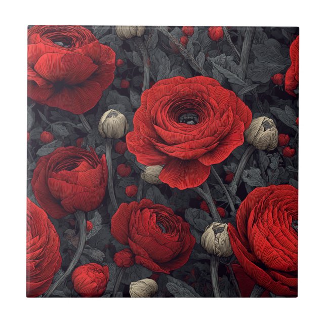Carreaux de Ranunculus marocains cool pour salle d (Devant)