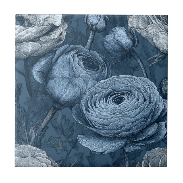 Carreaux de Ranunculus portugais Boho pour salle d (Devant)