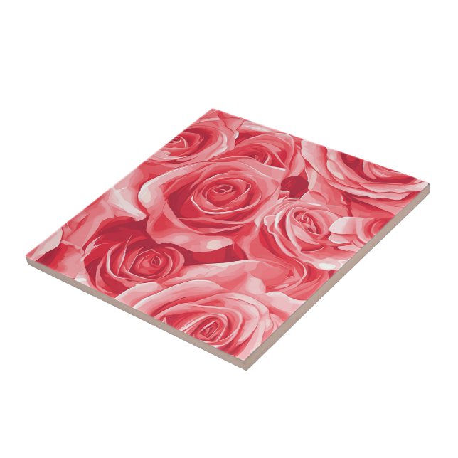 Carreaux De Rose Botanique Colorés Pour Intérieur  (Côté)