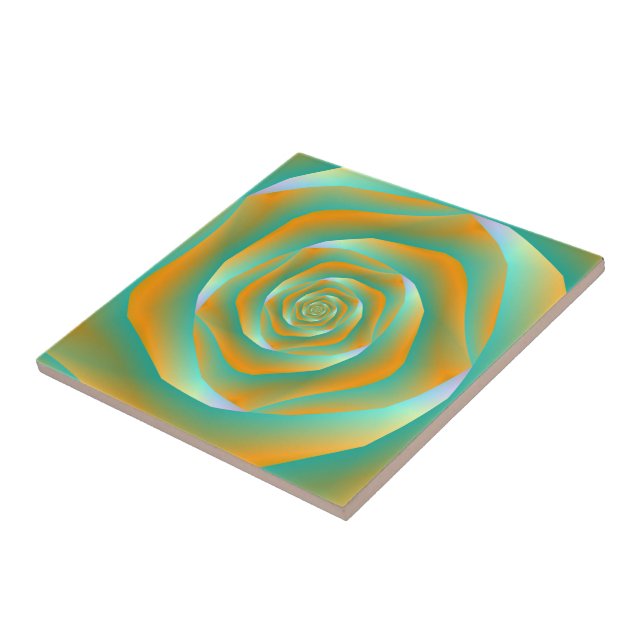 Carreaux de Rose orange et vert (Côté)