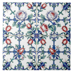 carreaux de roses printanières