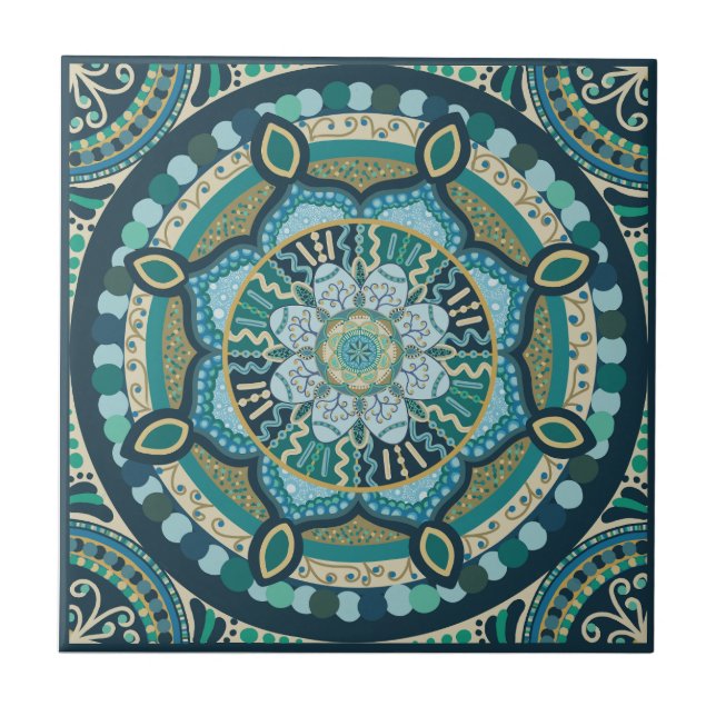 Carreaux de sérénité - bleus et verts (Devant)