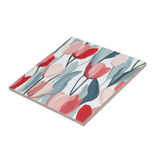Carreaux De Tulipe Rétro Colorés Pour Les Murs De