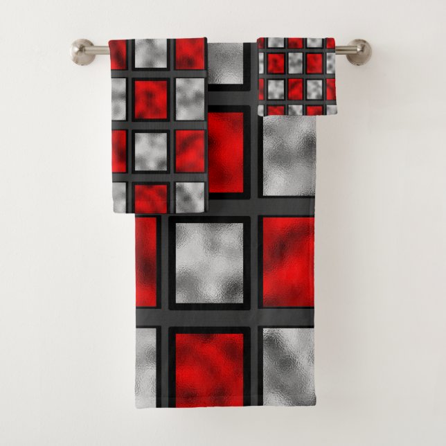 Carreaux de verre gris rouge (En situation)