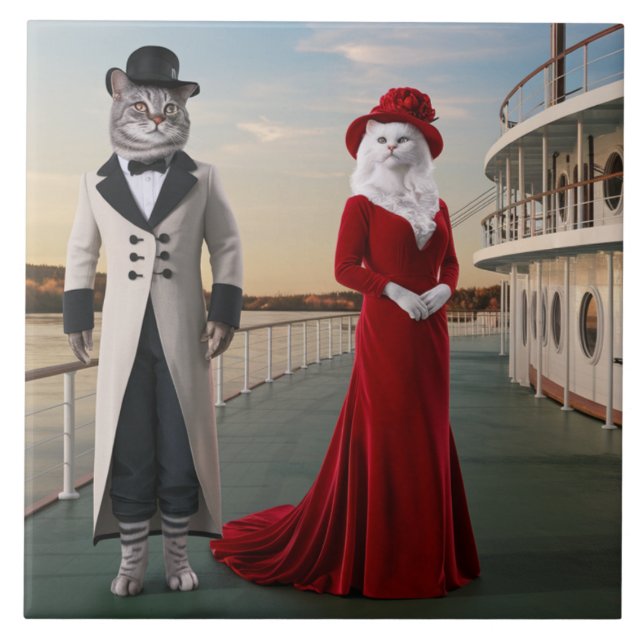Carreaux décoratifs de chat de bateau à vapeur mig (Devant)