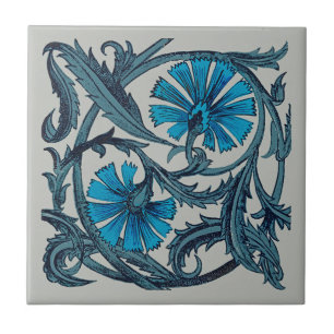 Carreaux décoratifs rustiques d'art floral antique