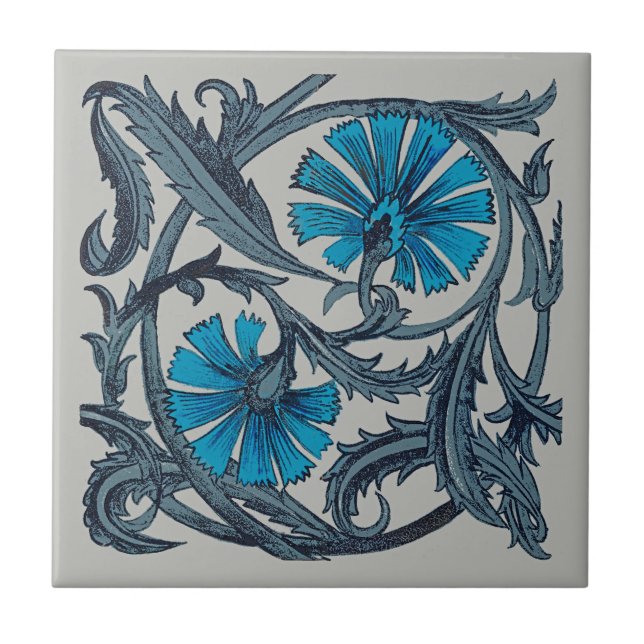 Carreaux décoratifs rustiques d'art floral antique (Devant)