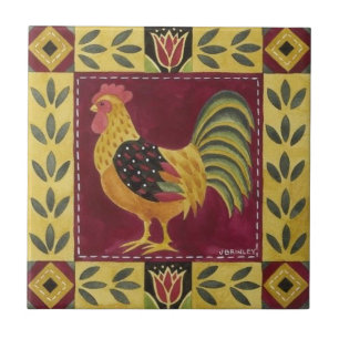 Carreaux - Dessin de coq de ferme 2