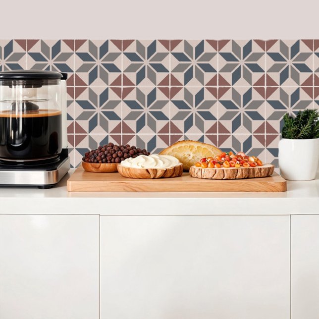 Carreaux diamant bleu, gris et terre (Créateur téléchargé)