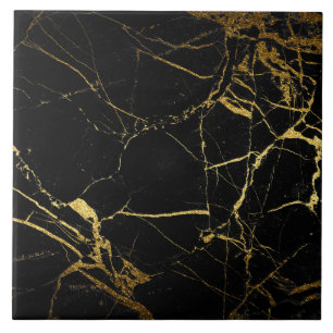 Carreaux d'impression en marbre noir et or