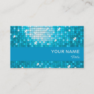 Carreaux Disco Bleu carte de visite Bande bleue