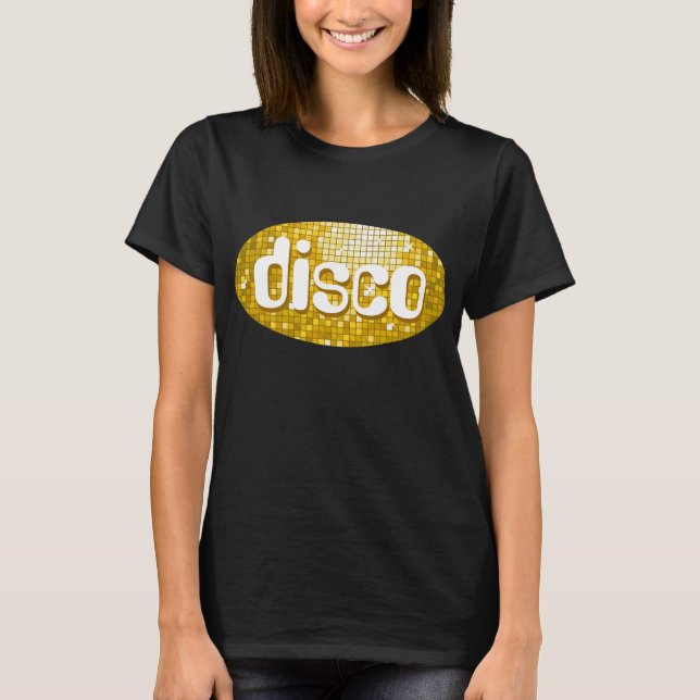 Carreaux Disco "Gold" T-shirt "disco" noir (Devant)