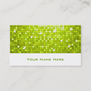 Carreaux Disco Lime carte de visite blanc