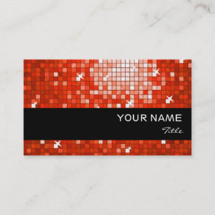 Carreaux Disco Rouge carte de visite bande noire