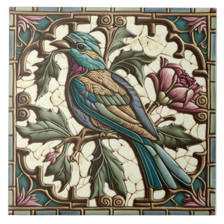 Carreaux d'oiseaux - Vintage - Art Nouveau