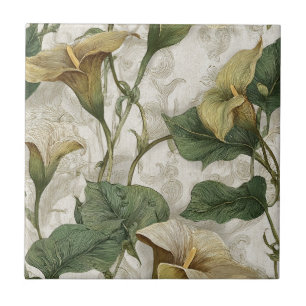 Carreaux Élégants Art Nouveau Calle Lilies Pour Cu