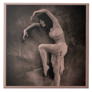 Carreaux en céramique avec photo danseuse Vintage
