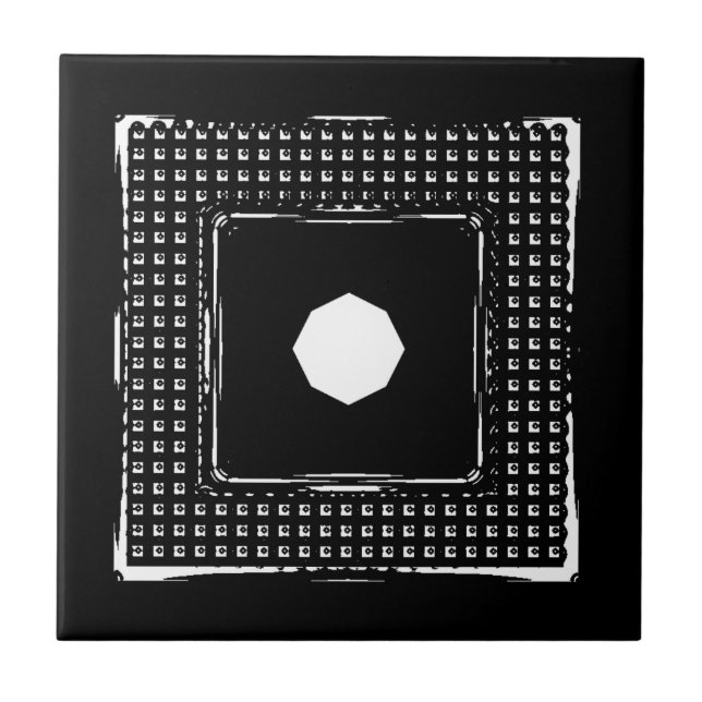Carreaux en céramique blanc et noir (Devant)