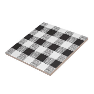 Carreaux en céramique blanc et noir plaid