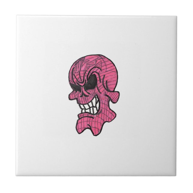 Carreaux en céramique crâne rose (Devant)