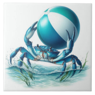 Carreaux en céramique de crabe bleu