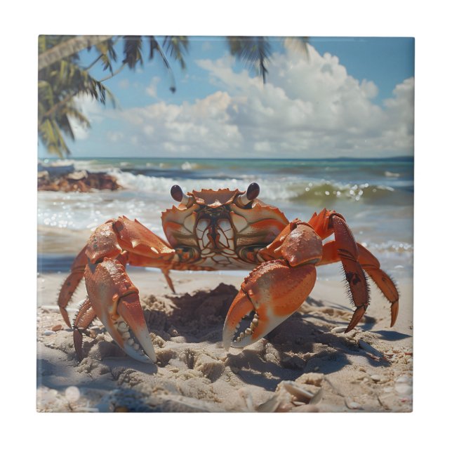 Carreaux en céramique de crabe de plage (Devant)