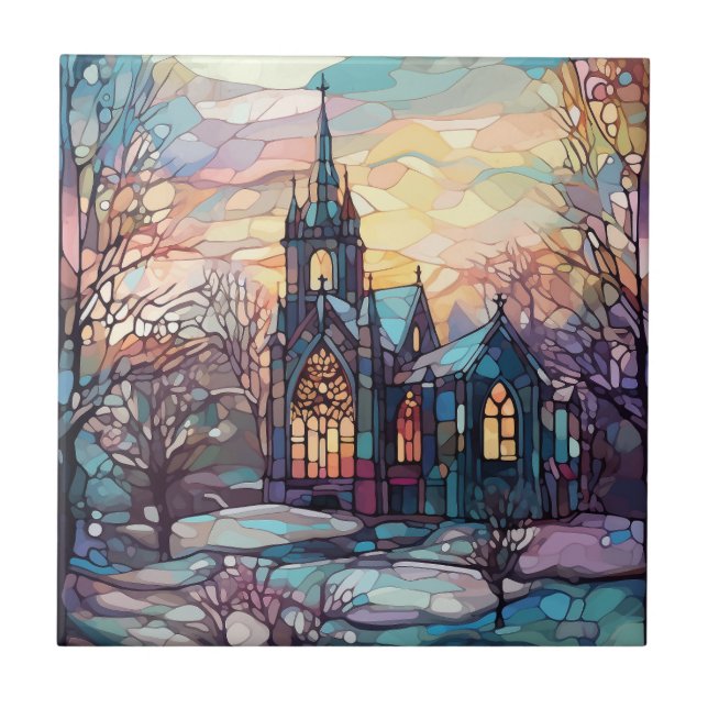 Carreaux en céramique de l'église en verre (Devant)