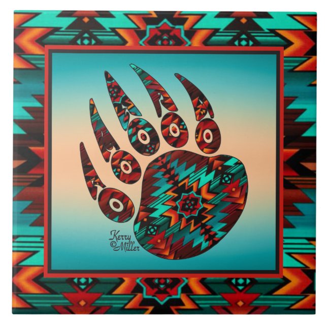 Carreaux en céramique de l'ours tribal (Devant)