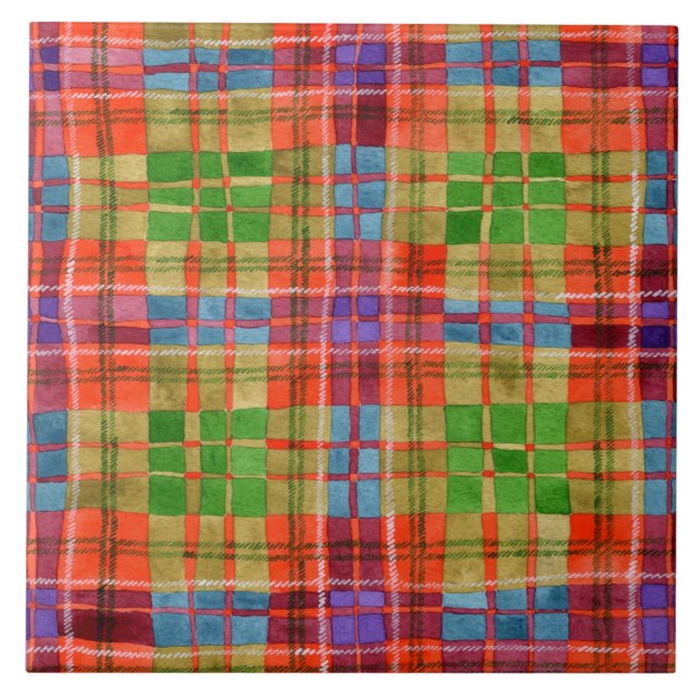 Carreaux en céramique MAC RAE TARTAN 6" Carré (Devant)