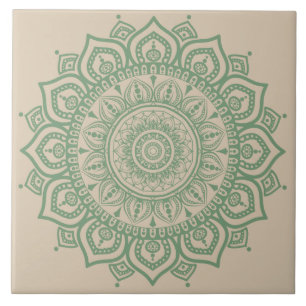 Carreaux en céramique Mandala vert