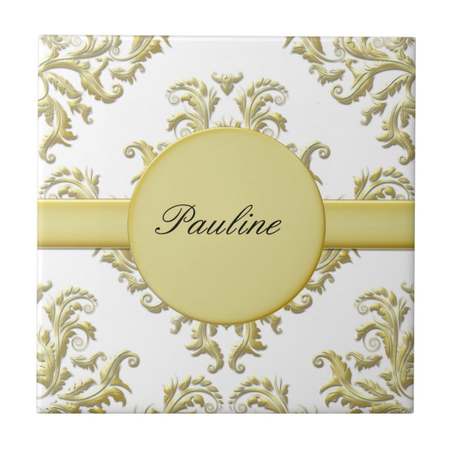 Carreaux en céramique Monogramme Or (Devant)