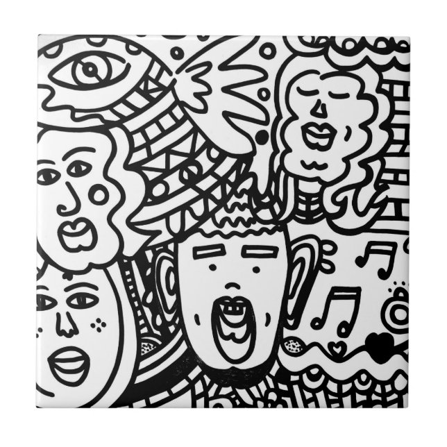 Carreaux en céramique - Noir et Blanc (Devant)