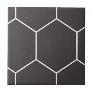 Carreaux en céramique noire Motif Hexagon