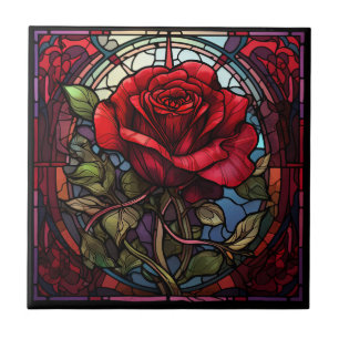 Carreaux en céramique rose rouge