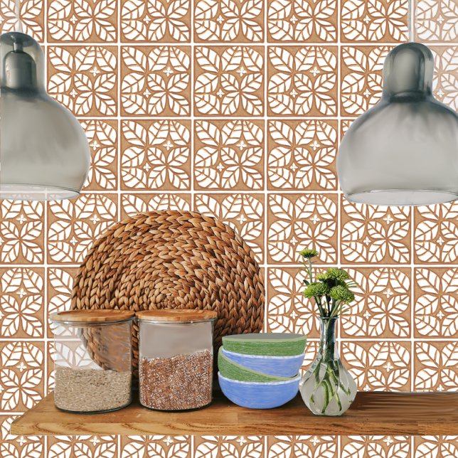 Carreaux en céramique rousse et blanc en feuille (This tile is perfect for kitchen backsplashes.)
