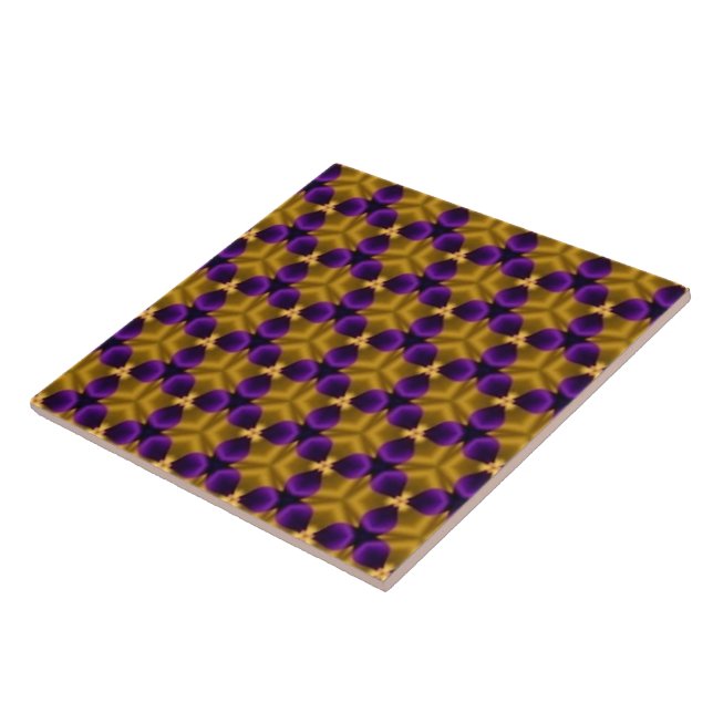 Carreaux en céramique - Triquetras violet et or (Côté)
