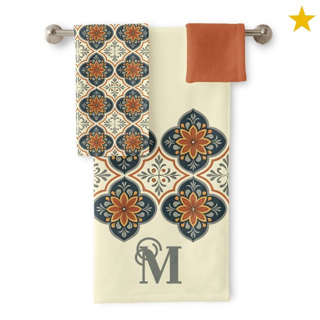 Carreaux espagnols à initiale de monogramme Motif  (Créateur téléchargé)