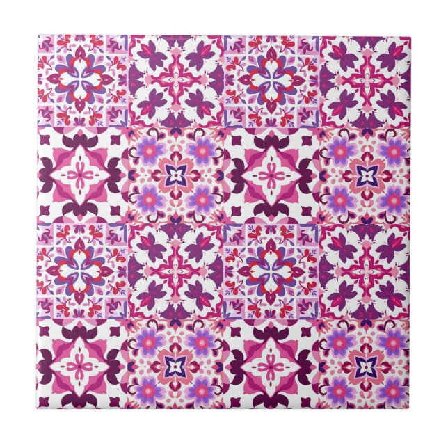 Carreaux espagnols roses et violets (Devant)