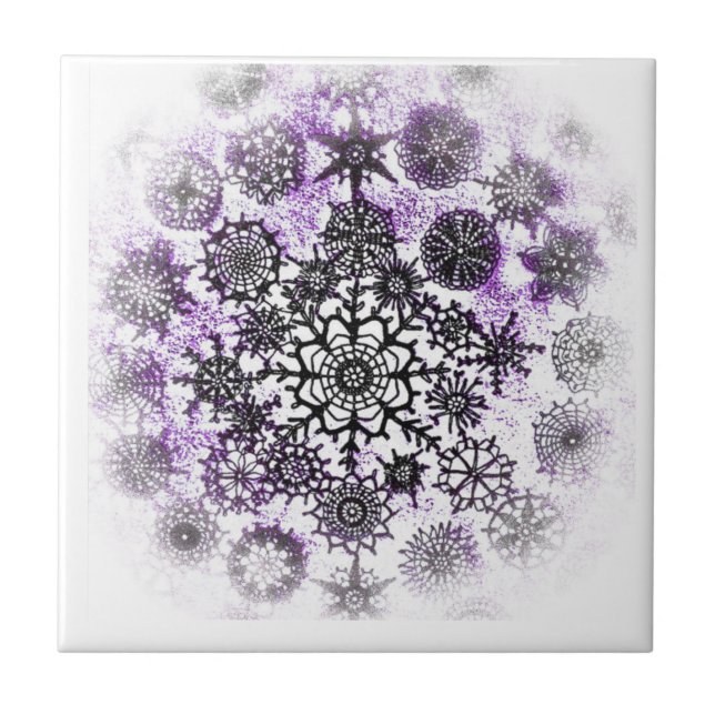 Carreaux Flocons de Neige Violets (Devant)