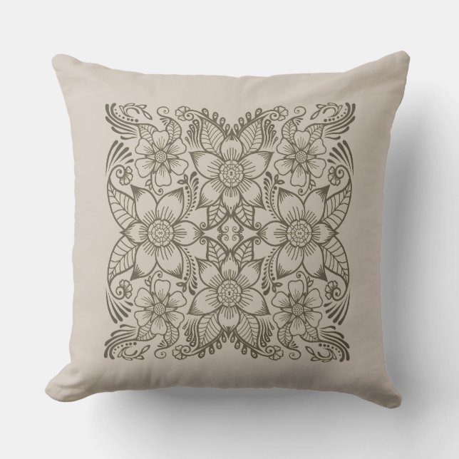 Carreaux floraux Coussin extérieur (Recto)