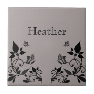 Carreaux floraux de papillon d'ébène