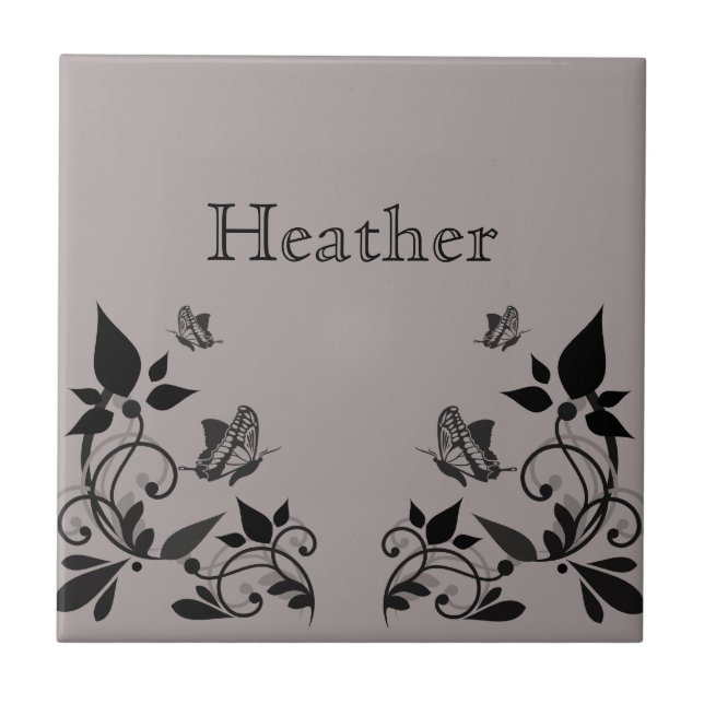 Carreaux floraux de papillon d'ébène (Devant)