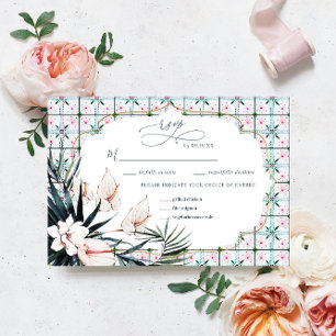 Carreaux floraux Mariage tropical marocain RSVP