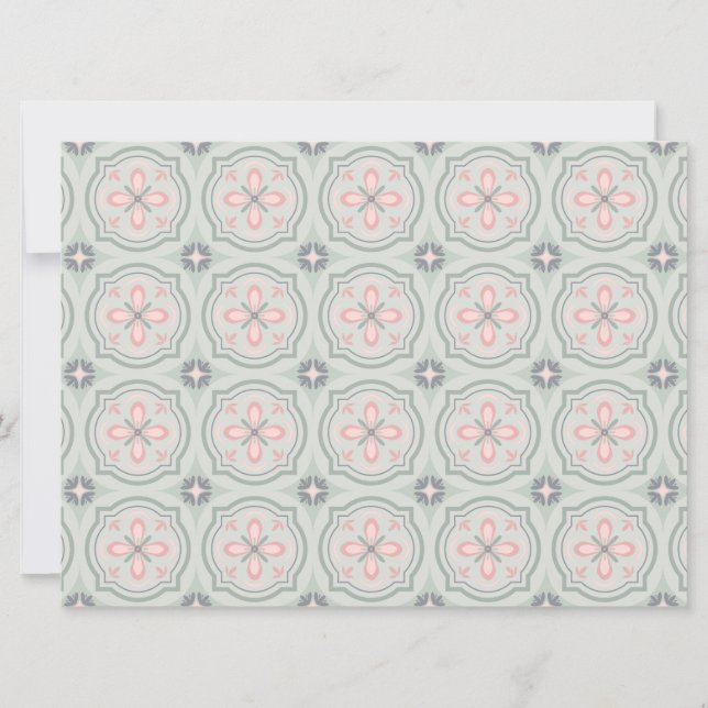 Carreaux Floraux Pastel Verts (Devant)