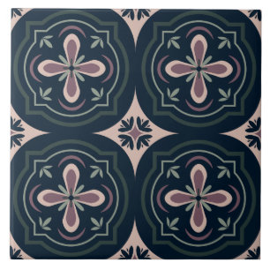 Carreaux Géométriques Floraux Terreux