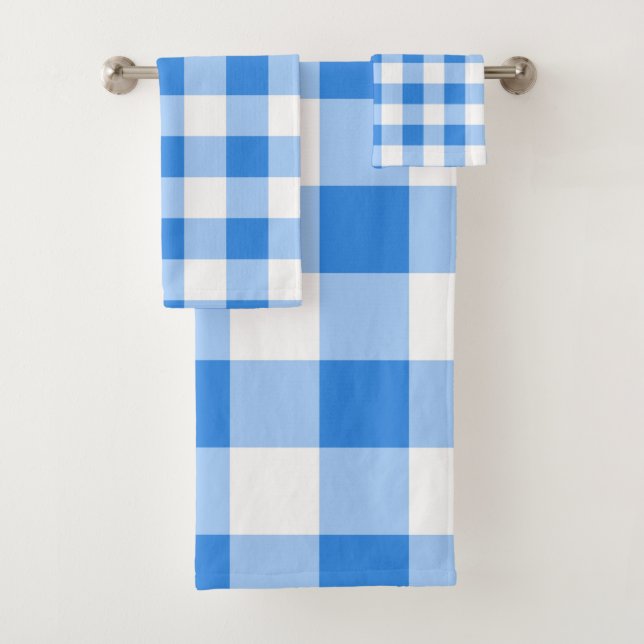 Carreaux Gingham Bleu et Blanc à carreaux (En situation)